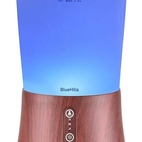 BlueHills Large 2000 ML XL Essential Oil Diffuser Aroma Humidifier 2 Liter Capacity for Big Living Room Home Baby Long Run XL Huge Coverage Area High Mist Timer Large Diffuser Dark Wood Grain 2L S3
