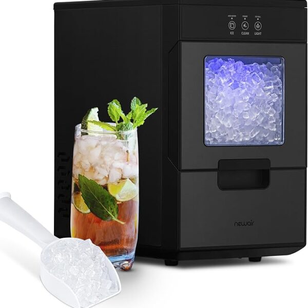 Newair Nugget Ice Maker Countertop - 44lbs/Day, Countertop Sonic Ice Machine, Self-Cleaning & Refillable Water Tank。